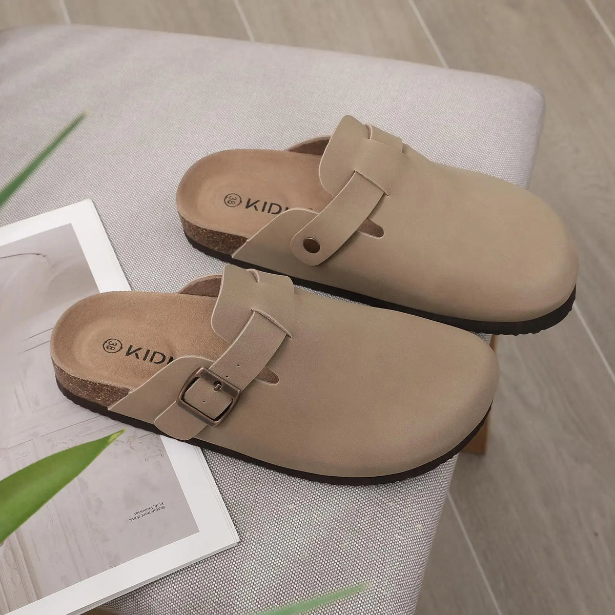 VilyVital Women s Suede Mules Comfortable Clogs with Cork Insole an