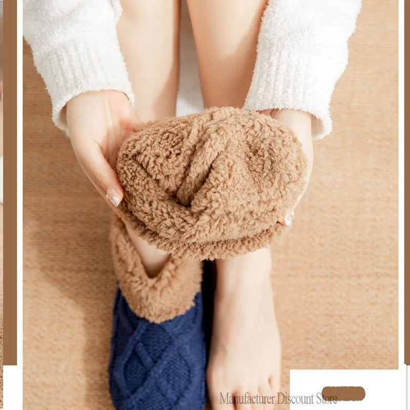 VilyVital™ Thermal Fluffy Non-Slip Home Winter Warm Slipper Socks – Women Short Cotton: