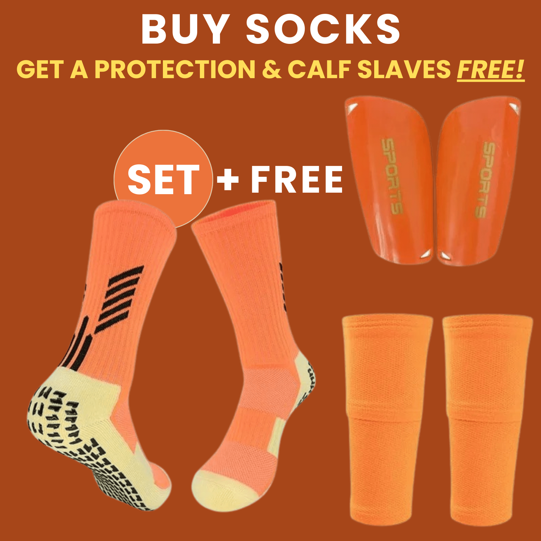 Professional Shin Guards Set with Pocketed Socks – Full Leg Protection for Football Players