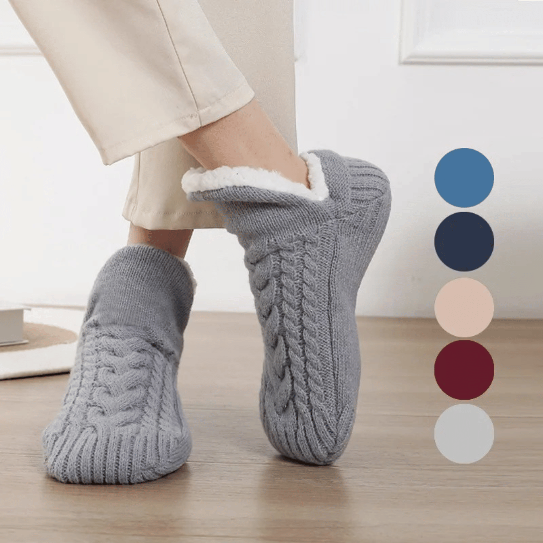 VilyVital™ | Warm Winter Cotton Fluffy Socks – Non-Slip Grip Short Thick Soft Socks