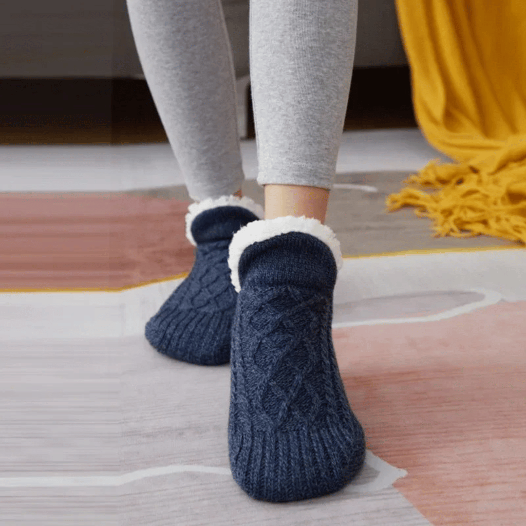 VilyVital™ | Warm Winter Cotton Fluffy Socks – Non-Slip Grip Short Thick Soft Socks
