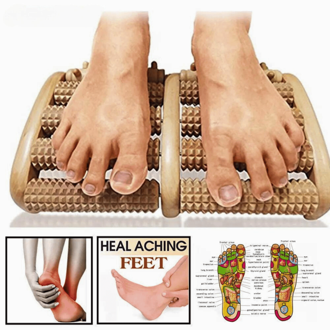 Wooden Foot Roller Massager - Natural Foot Care and Relaxation Tool