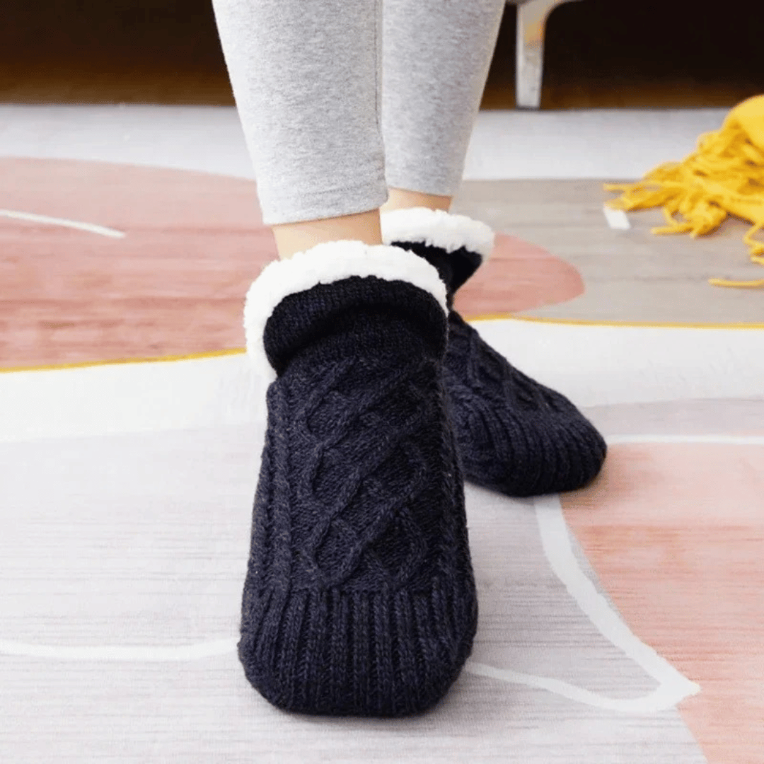 VilyVital™ | Warm Winter Cotton Fluffy Socks – Non-Slip Grip Short Thick Soft Socks