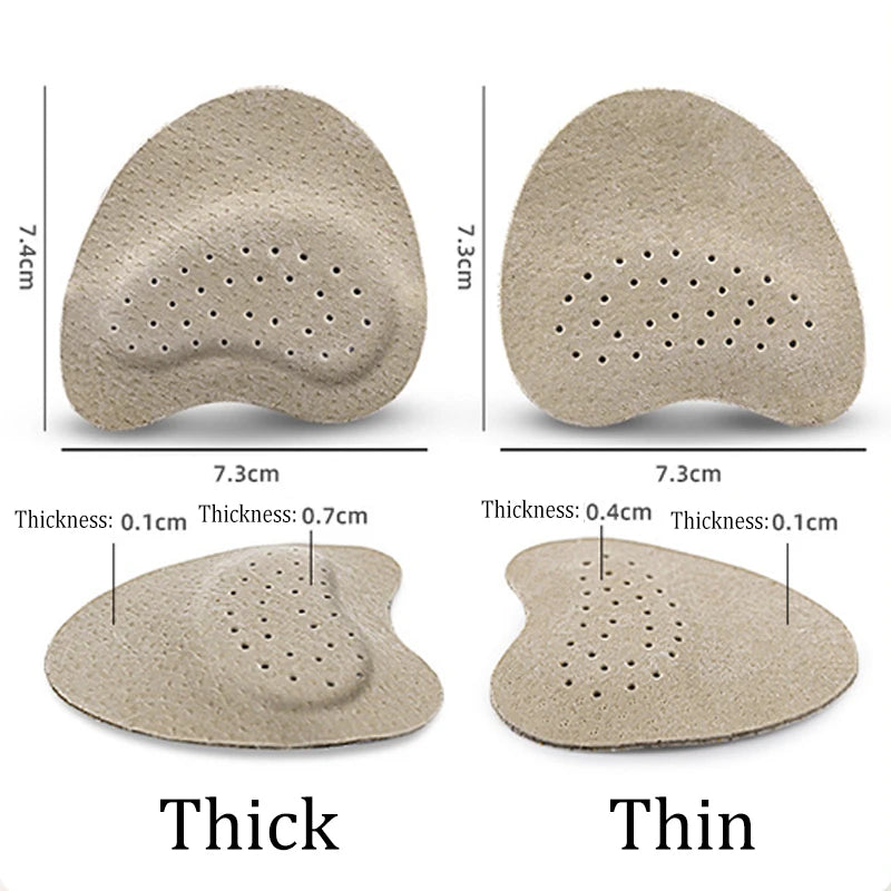 4pcs Genuine Leather Anti-Slip Forefoot Pads High Heels Pain Relief Shoe Cushion Inserts