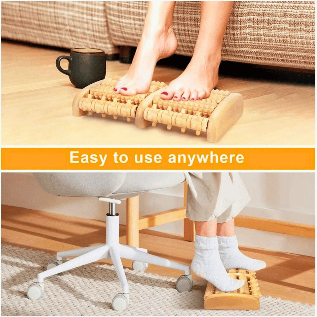Wooden Foot Roller Massager - Natural Foot Care and Relaxation Tool