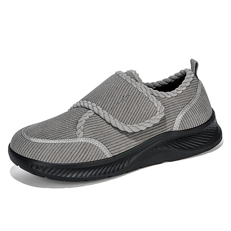 Wide Fit Walking Shoes: Anti-Slip, Plush Lined, Velcro Fastening Comfort - VilyVital