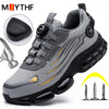 Men’s Breathable Steel Toe Work Shoes – Lightweight Safety Sneakers with Air-Cushioned Sole & Kevlar Midsole