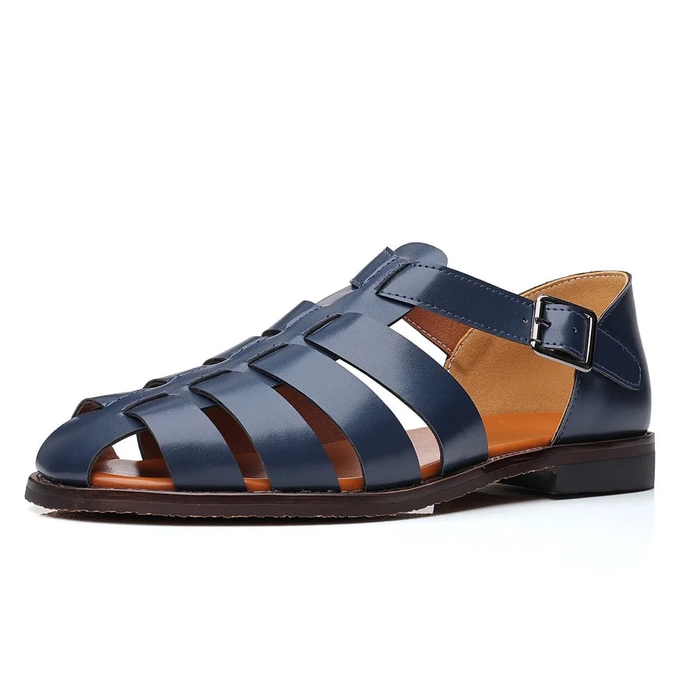 Men’s Fisherman Leather Sandals Roman-Style– Non-Slip Summer Comfort for Outdoor & Casual Wear
