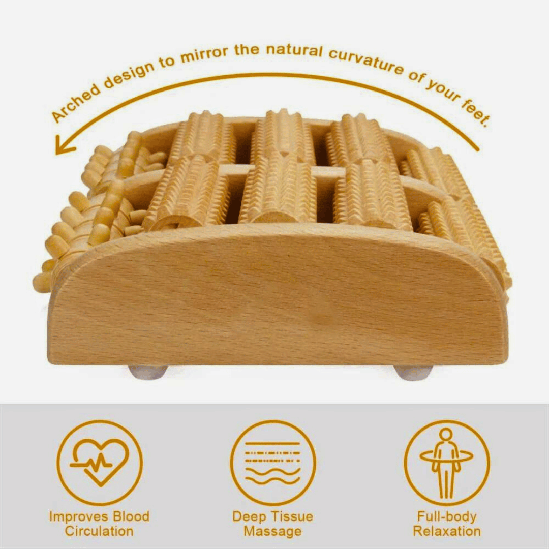 Wooden Foot Roller Massager - Natural Foot Care and Relaxation Tool