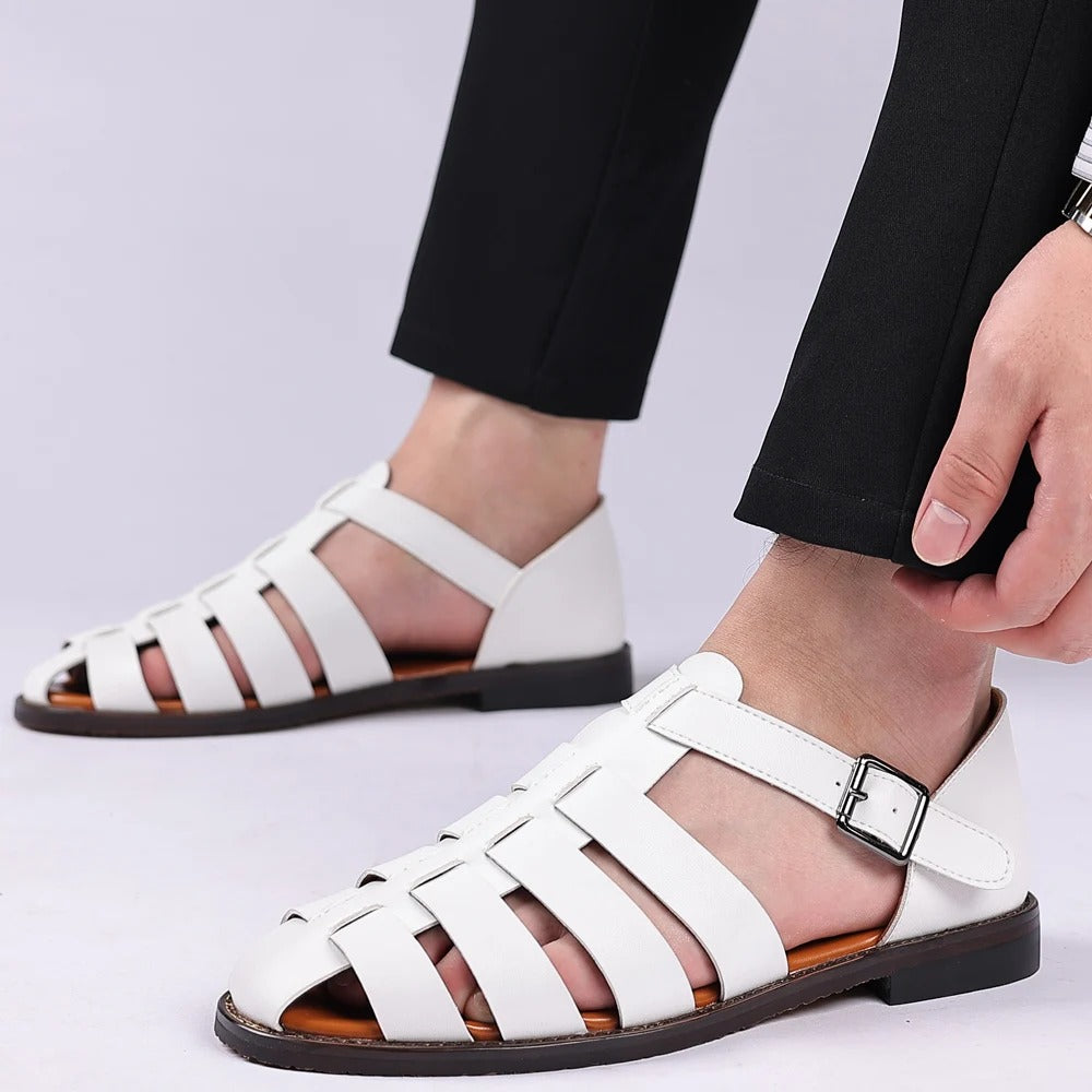 Men’s Fisherman Leather Sandals Roman-Style– Non-Slip Summer Comfort for Outdoor & Casual Wear