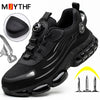 Men’s Breathable Steel Toe Work Shoes – Lightweight Safety Sneakers with Air-Cushioned Sole & Kevlar Midsole