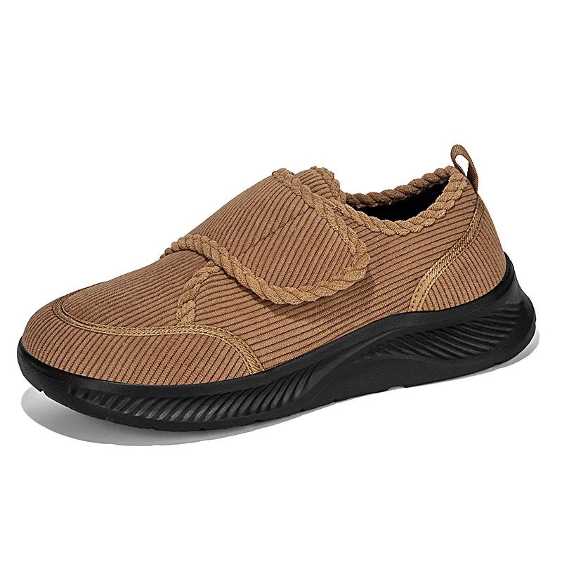 Wide Fit Walking Shoes: Anti-Slip, Plush Lined, Velcro Fastening Comfort - VilyVital
