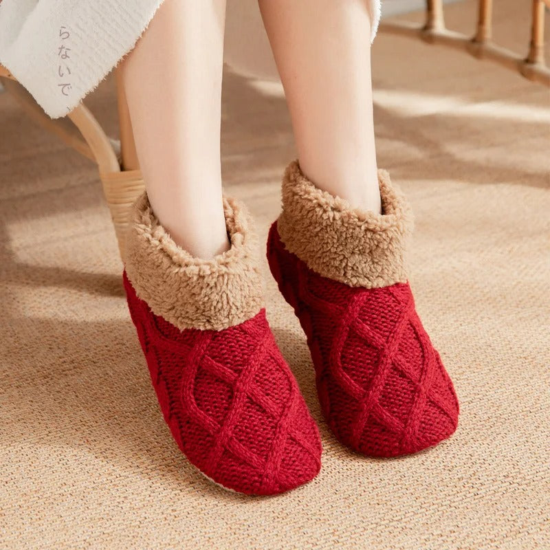 VilyVital™ Thermal Fluffy Non-Slip Home Winter Warm Slipper Socks – Women Short Cotton: