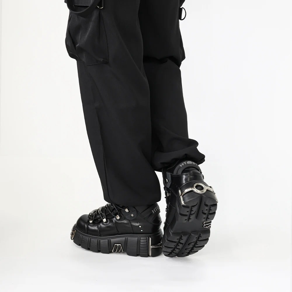 Platform Ankle Boots Women's Chunky Lace-Up Punk & Gothic Combat Style - VilyVital