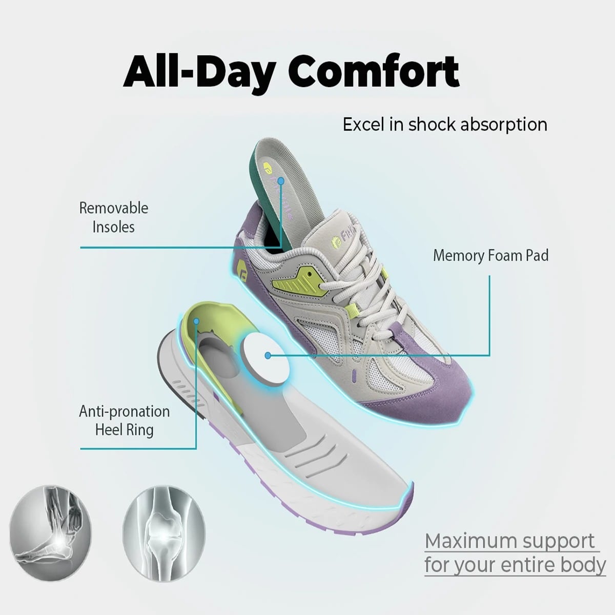 VilyVital™ Extra Wide Orthopedic Walking Shoes – Lightweight Comfort for Foot Pain Relief