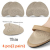 4pcs Genuine Leather Anti-Slip Forefoot Pads High Heels Pain Relief Shoe Cushion Inserts