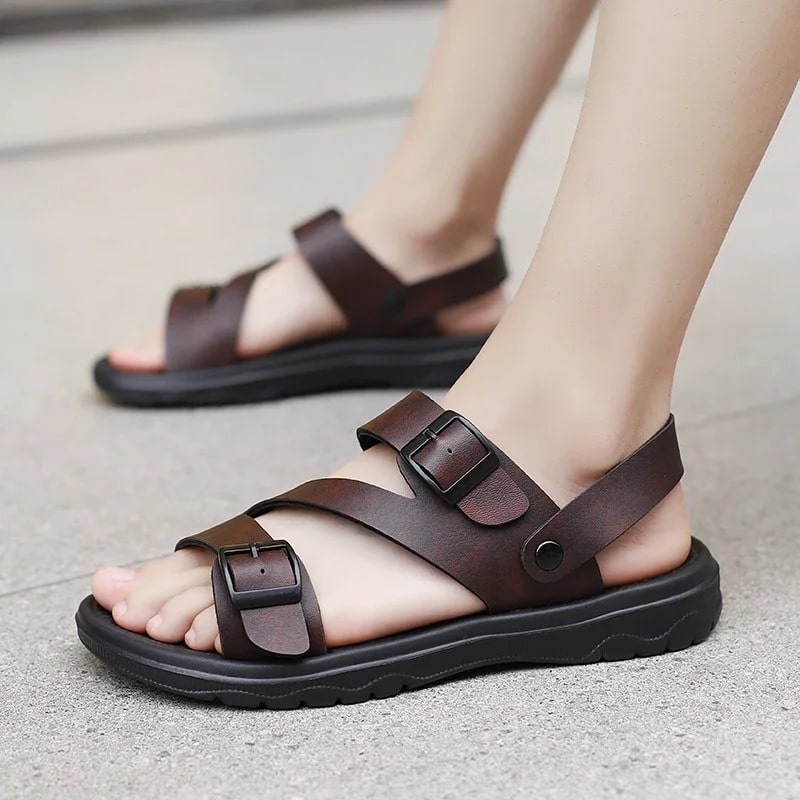 Men's Summer Sandals – Breathable Gladiator-Style Leather Sandals