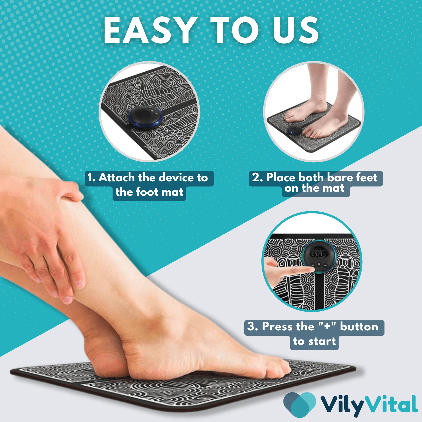 VilyVital™ EMS Foot Massager - Get Lasting Pain Relief in Just 10 Minutes A Day