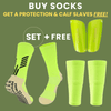 Professional Shin Guards Set with Pocketed Socks – Full Leg Protection for Football Players