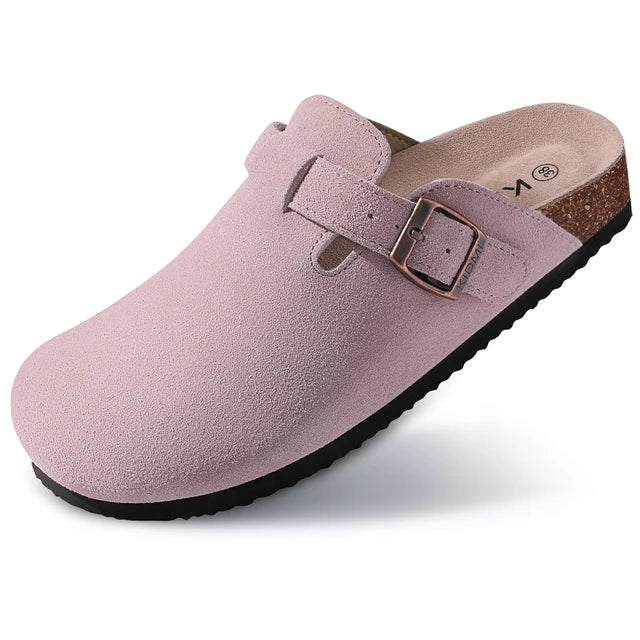 VilyVital Women s Suede Mules Comfortable Clogs with Cork Insole an