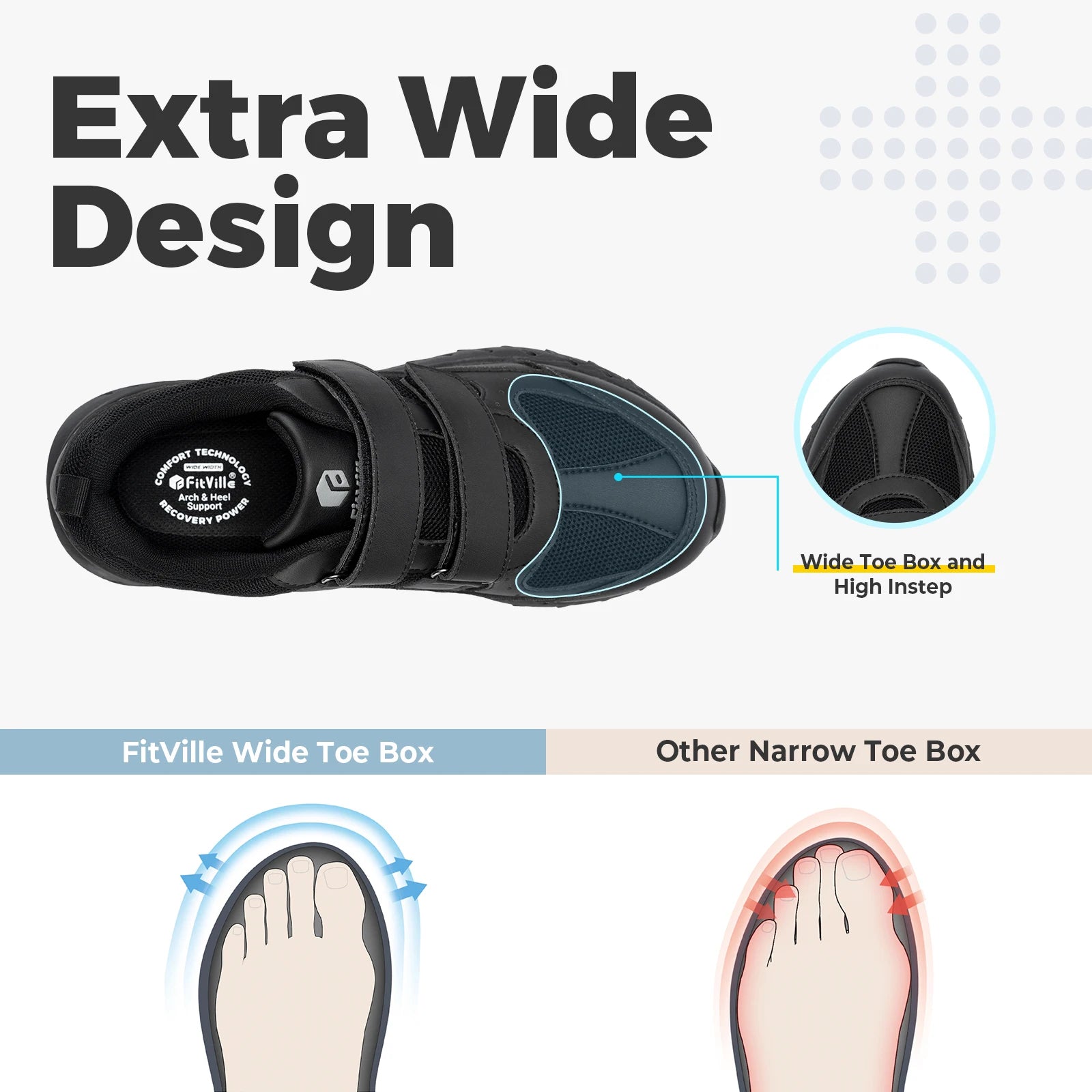 Diabetic Shoes for Men With Adjustable Closure Sneakers for Foot Pain Relief Swollen