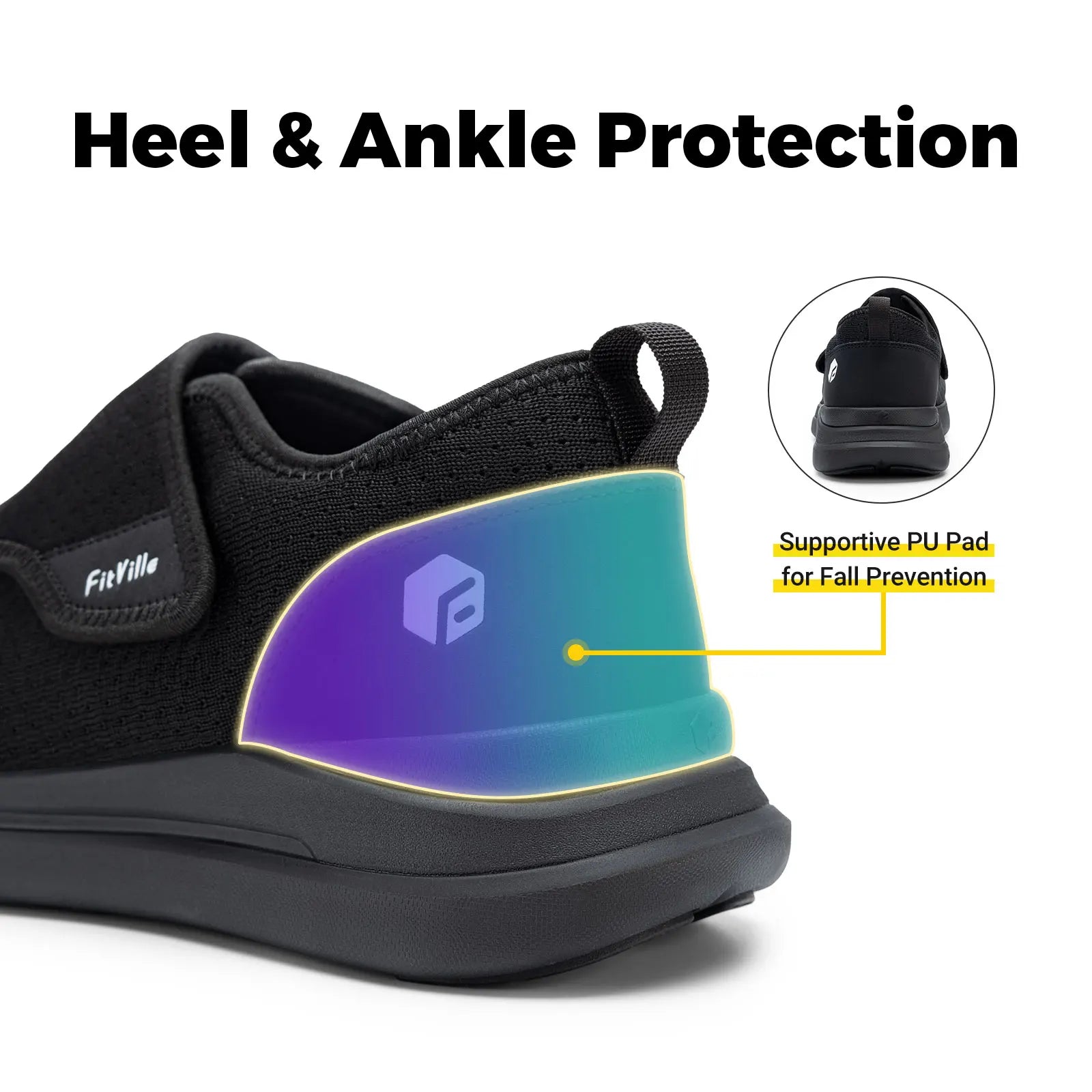 Men's Extra Wide Orthopedic Adjustable Walking Shoes