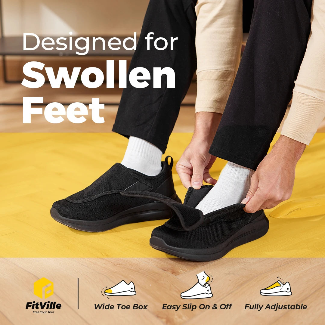 Men's Extra Wide Orthopedic Adjustable Walking Shoes