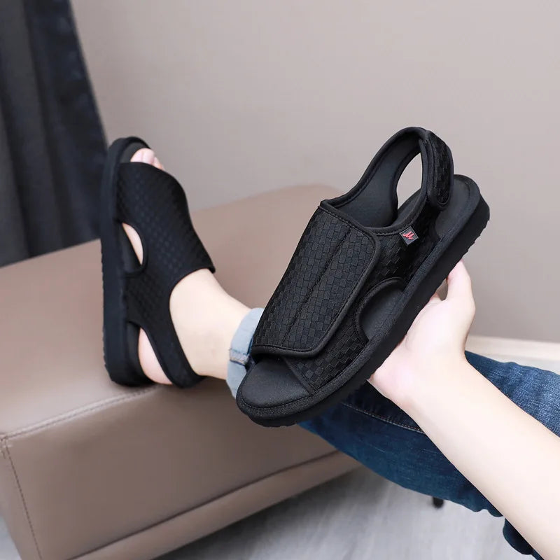 Adjustable Diabetic Shoes for Elderly - Unisex Breathable Walking Sandales