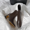 VilyVital™ Women’s Soft Leather Square Toe Ankle Boots - Comfortable High Heel Zipper Boots