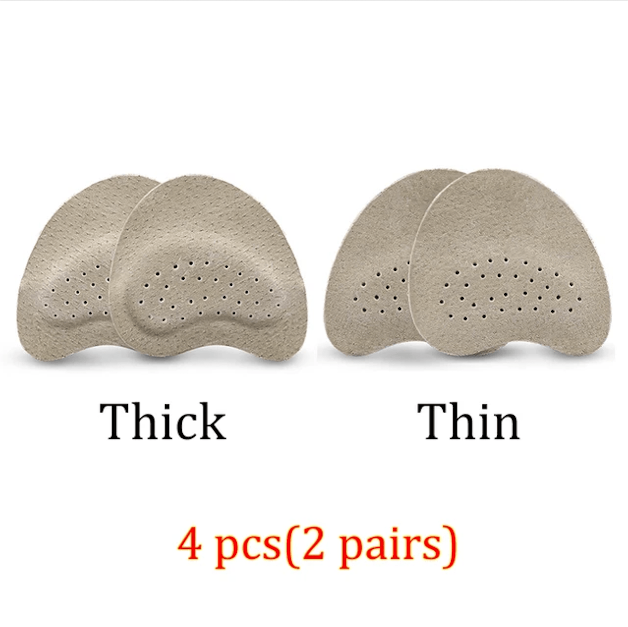 4pcs Genuine Leather Anti-Slip Forefoot Pads High Heels Pain Relief Shoe Cushion Inserts