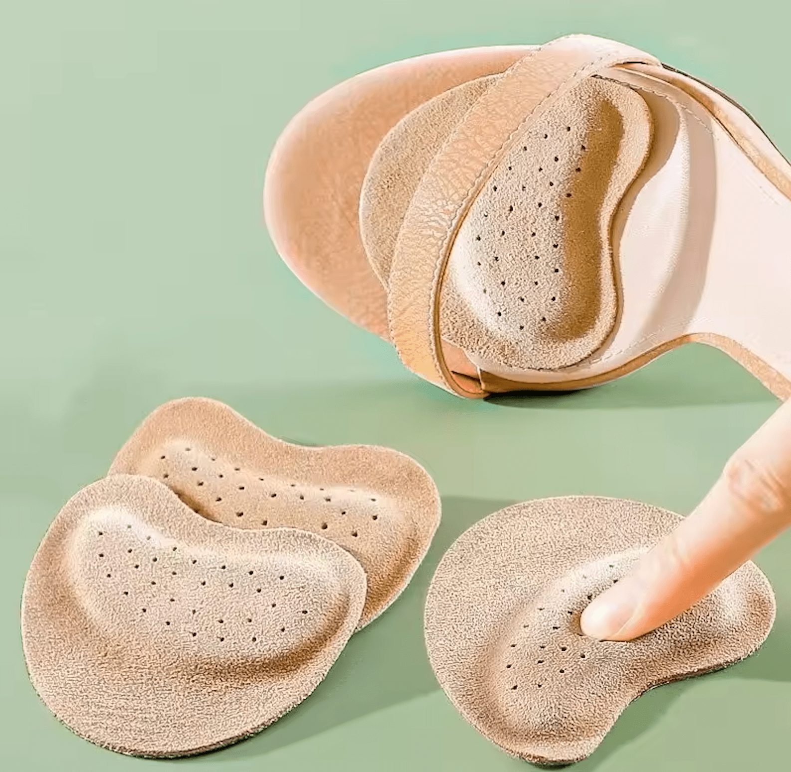 4pcs Genuine Leather Anti-Slip Forefoot Pads High Heels Pain Relief Shoe Cushion Inserts