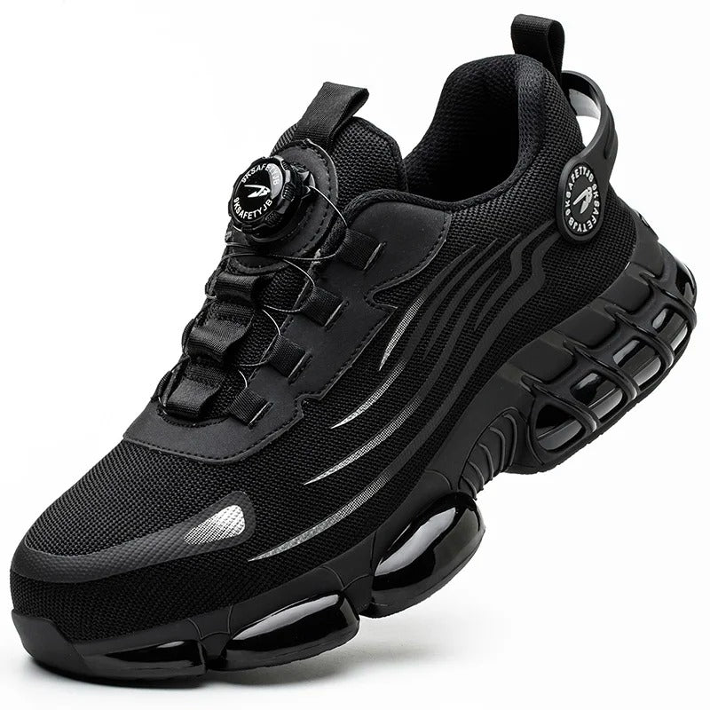 Men’s Breathable Steel Toe Work Shoes – Lightweight Safety Sneakers with Air-Cushioned Sole & Kevlar Midsole
