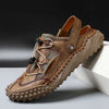 Men’s Breathable Leather Gladiator Sandals – Non-Slip Beach Slippers & Casual Flip Flops