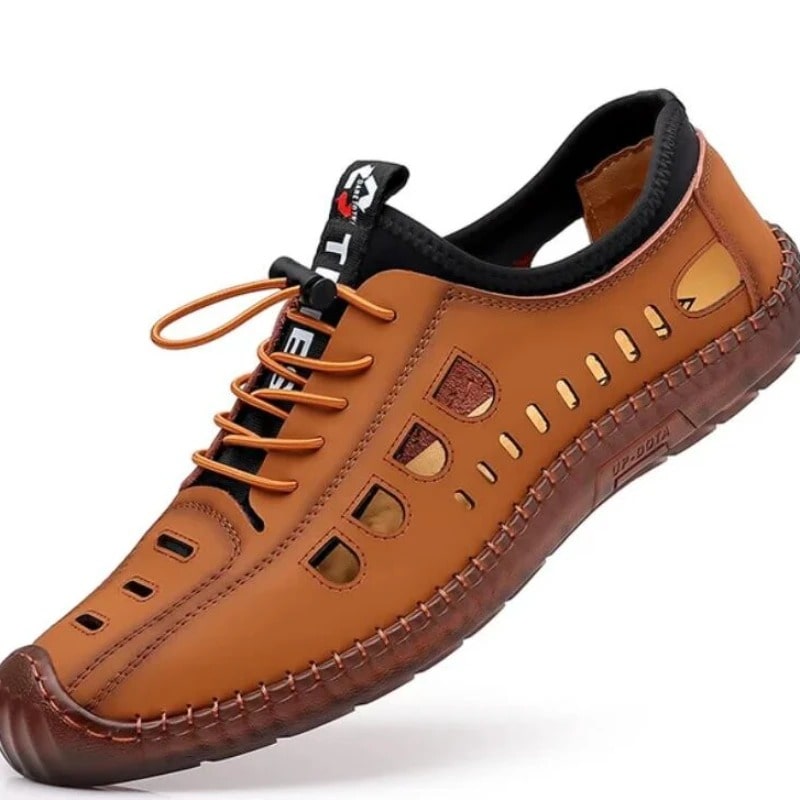 Summer Men’s Soft Leather Sandals – Breathable, Non-Slip & Lightweight Comfort