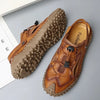 Men’s Breathable Leather Gladiator Sandals – Non-Slip Beach Slippers & Casual Flip Flops