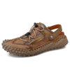 Men’s Breathable Leather Gladiator Sandals – Non-Slip Beach Slippers & Casual Flip Flops