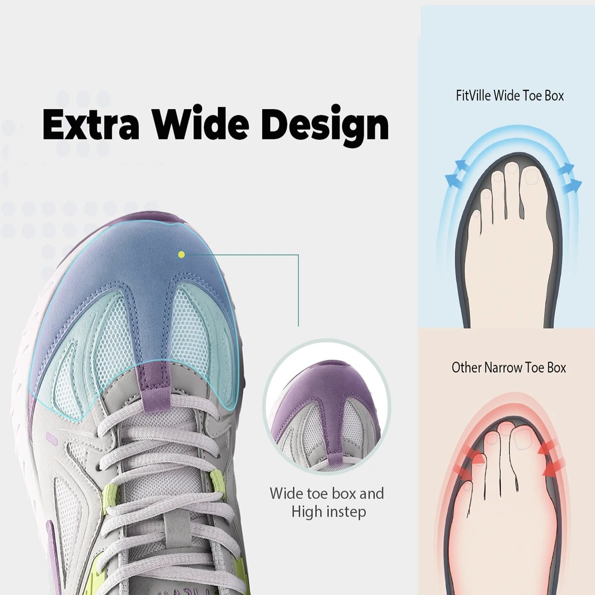 VilyVital™ Extra Wide Orthopedic Walking Shoes – Lightweight Comfort for Foot Pain Relief