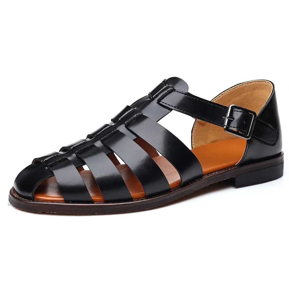 Men’s Fisherman Leather Sandals Roman-Style– Non-Slip Summer Comfort for Outdoor & Casual Wear