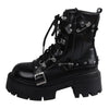 VilyVital™ Women's Gothic Platform Biker Boots – Patent Leather Chunky Heel Ankle Boots