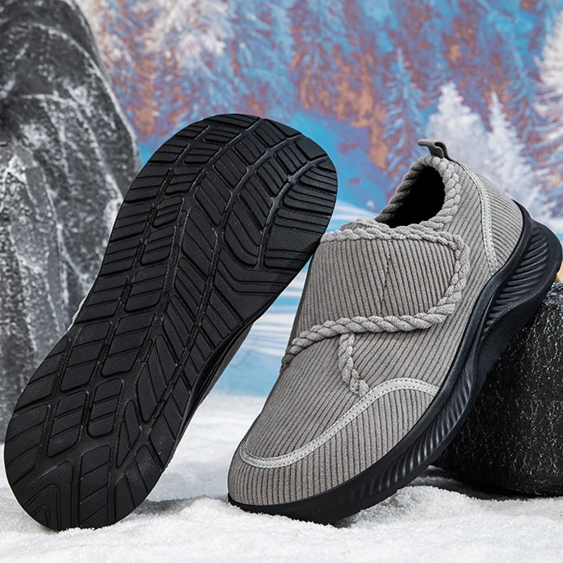Wide Fit Walking Shoes: Anti-Slip, Plush Lined, Velcro Fastening Comfort - VilyVital